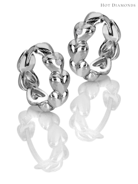 Hot Diamonds Sterling Silver Serenity Heart Earrings (W21490) | £79