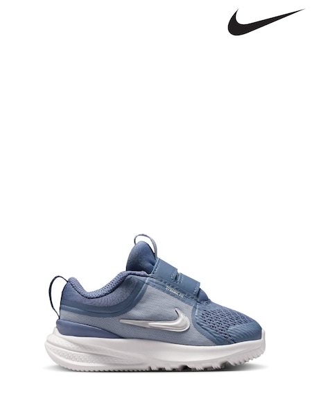 Nike Blue Indigo and Silver Infant Star Runner 5 Trainers (W21498) | £30