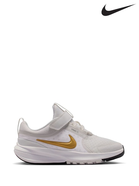 Nike White/Gold Junior Star Runner 5 Trainers (W21547) | £35