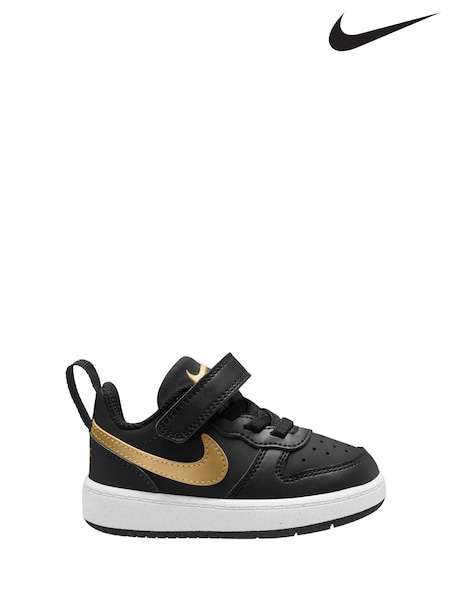 Nike Black/Gold Infant Court Borough Low Recraft Trainers (W21552) | £35