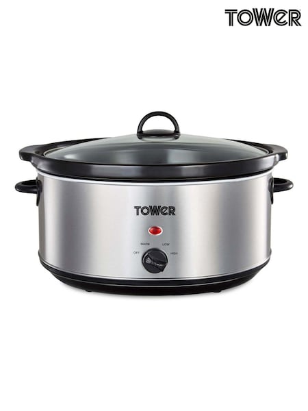 Tower Silver 6.5L Stainless Steel Slow Cooker (W21590) | £35