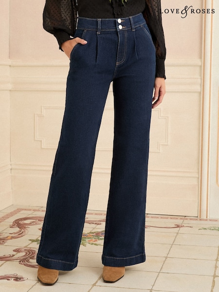 Love & Roses Rinse Blue Petite Tailored Jeans (W21596) | £52