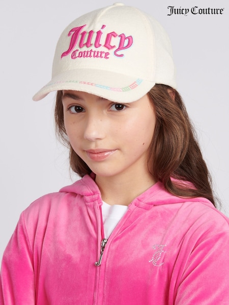 Juicy Couture Cream Girls Rainbow Towelling Cap (W21616) | £25