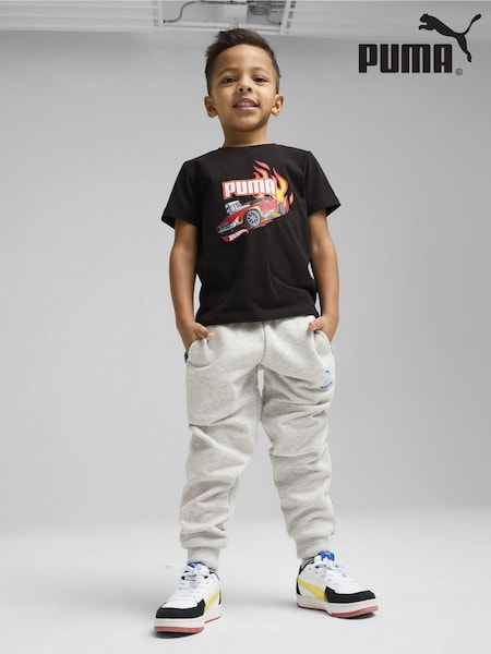 Puma Black Kids Boys Hot Wheels Graphic T-Shirt (W21776) | £20