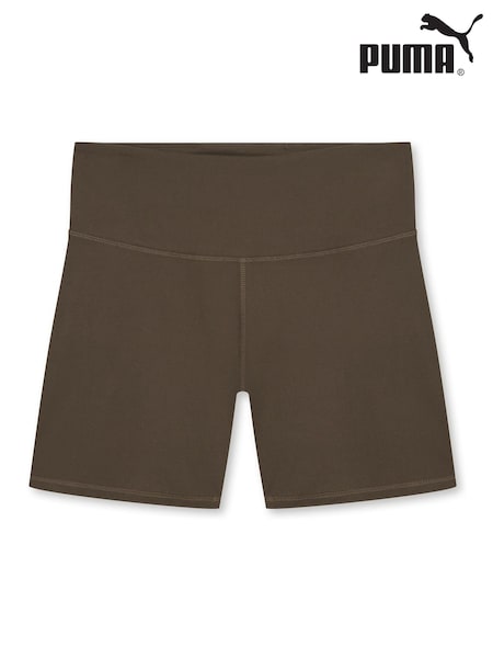 Puma Brown Womens Train 5" High Waist Tight Shorts (W21782) | £30
