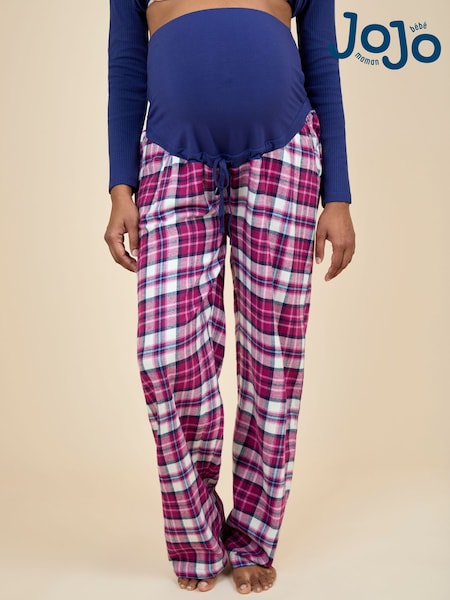 JoJo Maman Bébé Berry Maternity Check Pyjama Bottoms (W21804) | £25