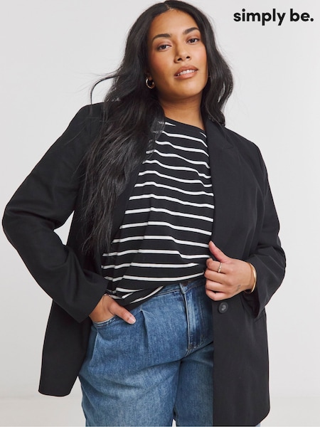 Simply Be Black Relaxed Blazer (W21900) | £60