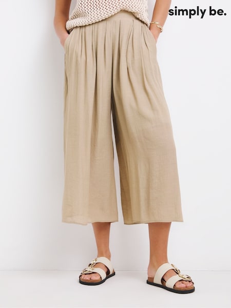 Simply Be Natural Extreme Wide Leg Culottes (W21911) | £34