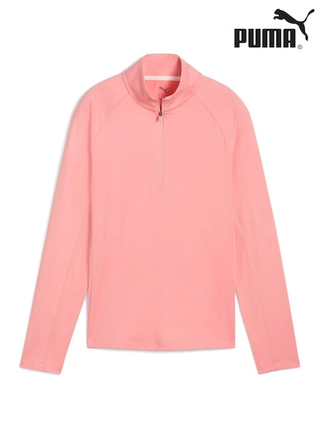 Puma Pink Womens Pure 20 Quarter-Zip Sweat Top (W21928) | £55