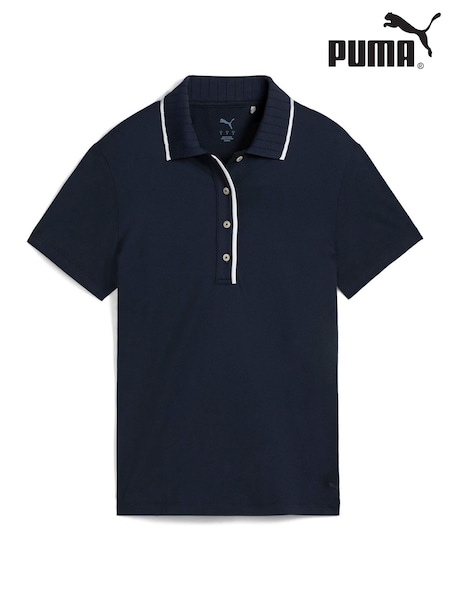 Puma Blue Womens Cloudspun Bridges Short Sleeve Golf Polo Shirt (W21943) | £60