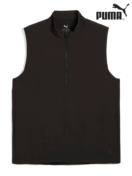 Puma Black Mens Ripguard Golf Vest Windbreaker Jacket (W21995) | £75