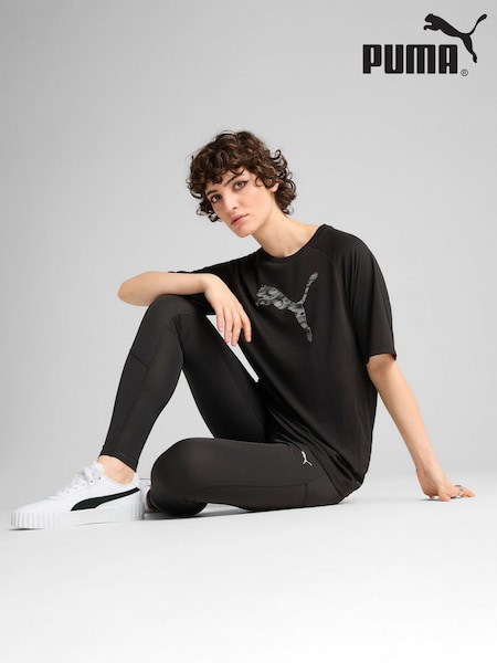 Puma Black Womens Evostripe Relaxed T-Shirt (W22026) | £26