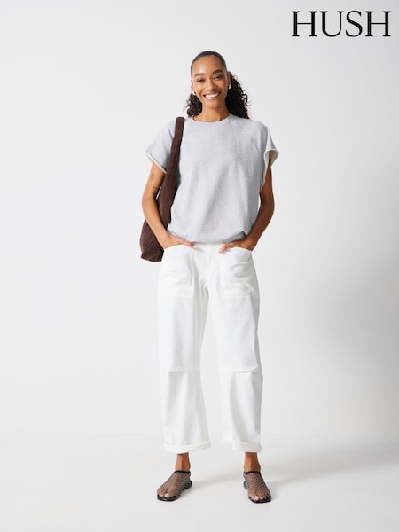 Hush Grey Leonie Short Sleeve 100% Cotton T-Shirt (W22100) | £50