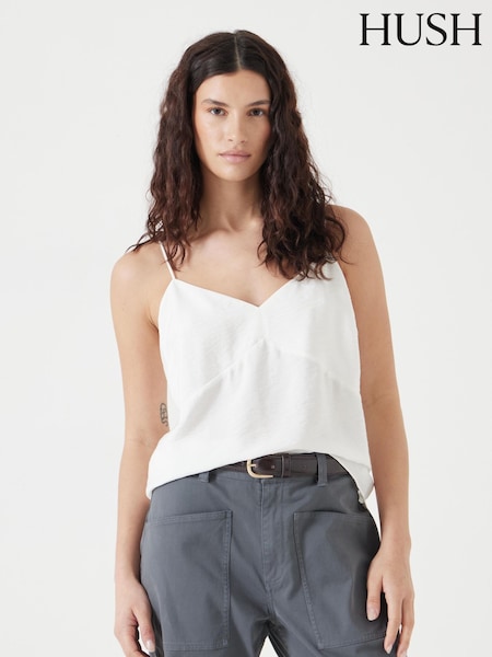 Hush Cream Thin Strap V-Neck Camisole (W22104) | £50
