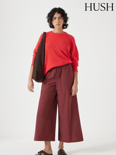 Hush Purple Technical Melissa Wide Leg Cropped Trousers (W22107) | £90