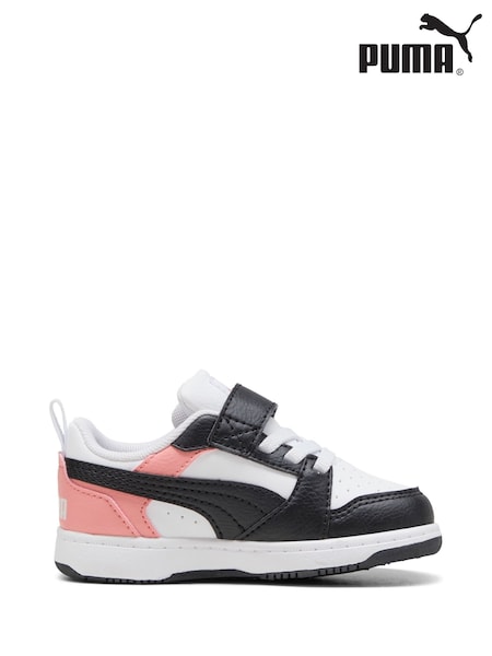 Puma Chalk White Girls Toddlers Rebound V6 Lo Sneakers (W22165) | £32