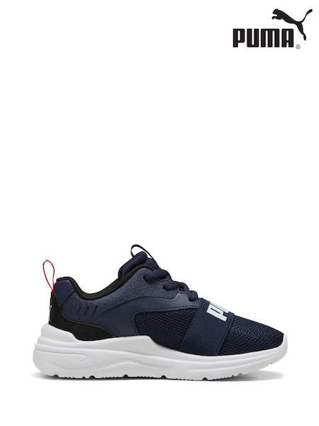Puma Blue Kids Soft Wired 2 Sneakers (W22183) | £35