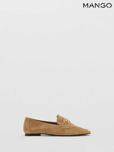 Mango Brown Buckle Suede Mules (W22231) | £60