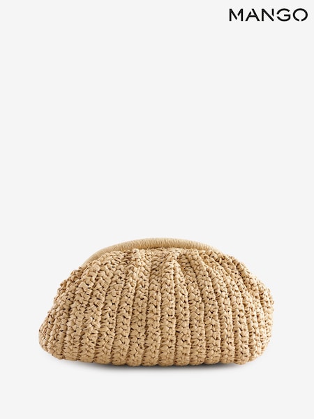Mango Brown Jute Clutch Bag (W22357) | £36