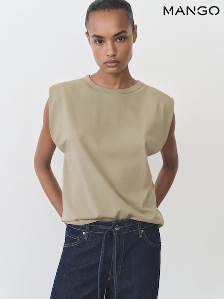 Mango Green Short-Sleeved Cotton Tank Top (W22361) | £16