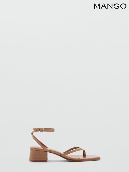 Mango Natural Strappy Heeled Sandals (W22371) | £46
