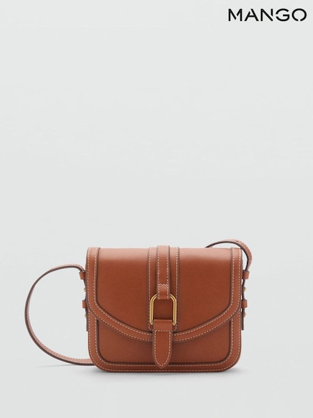 Mango Brown Buckle Shoulder Bag (W22377) | £30