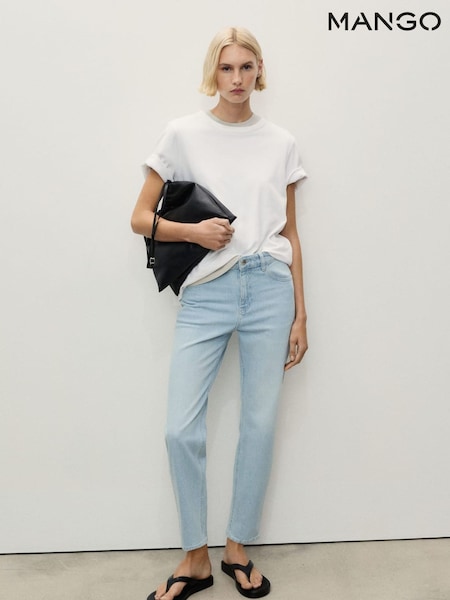 Mango Blue Comfort High Rise Jeans (W22385) | £40
