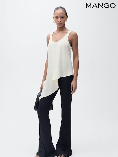 Mango Cream Sleeveless Asymmetric Top (W22398) | £36