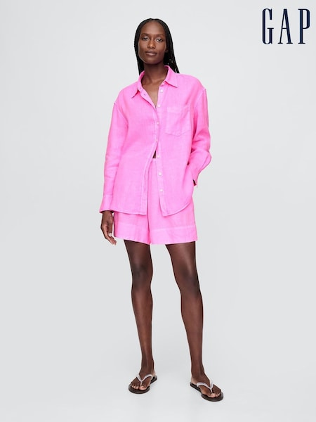 Gap Pink 100% Linen Easy Shorts (W22515) | £60