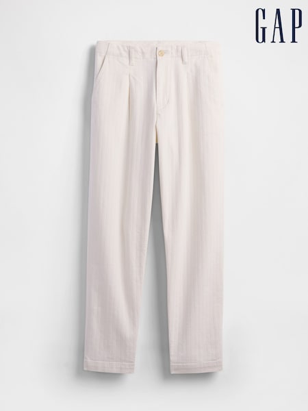 Gap White DÔEN Pleated Denim Trousers (W22560) | £75