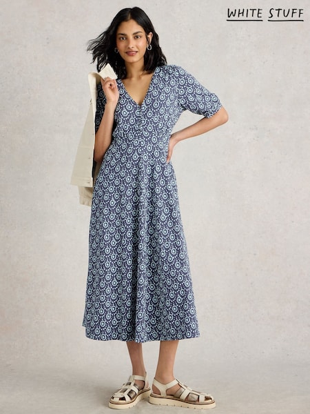 White Stuff Blue Megan Jersey Dress (W22617) | £65