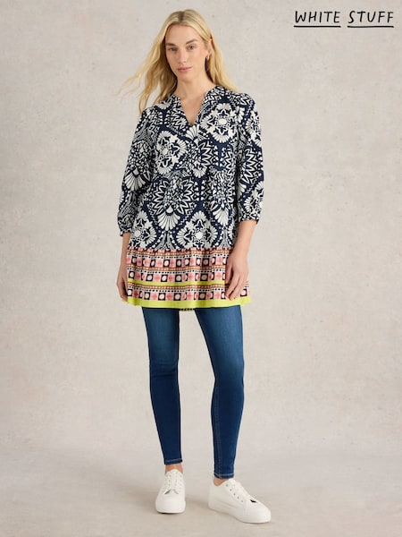 White Stuff Blue Marta 100% Cotton Tunic (W22630) | £55