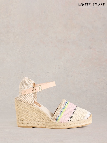 White Stuff White Crochet Espadrilles Wedges (W22631) | £79