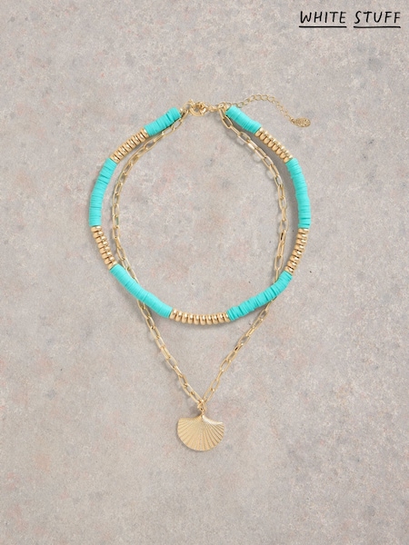 White Stuff Blue Multi Layer Shell Necklace (W22651) | £29
