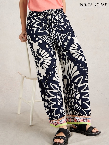 White Stuff Blue Farah Wide Leg Trousers (W22655) | £65