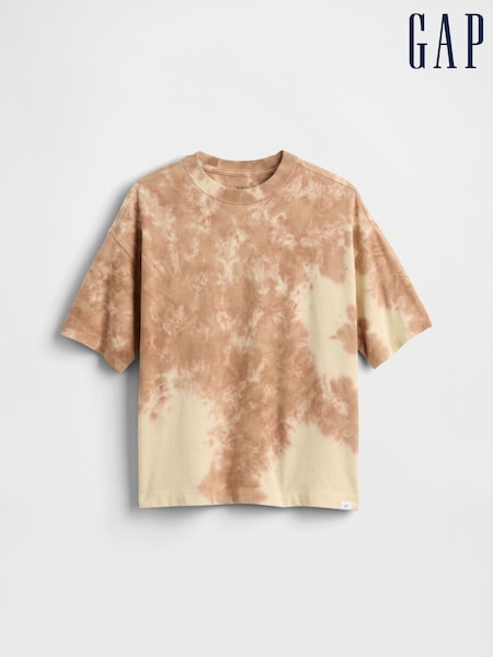 Gap Brown Tie-Dye Heavyweight Short Sleeve T-Shirt (4-13yrs) (W22684) | £18