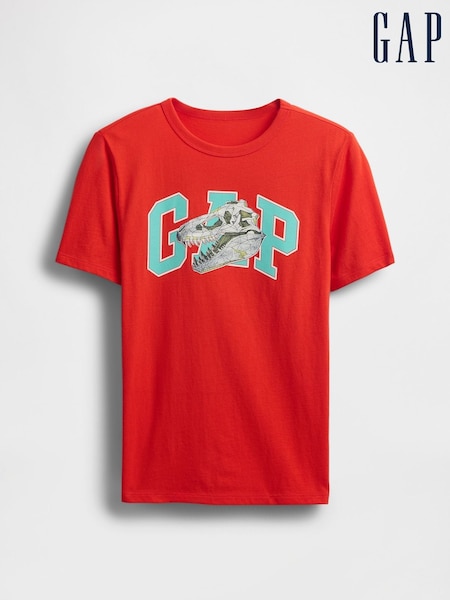 Gap Red Graphic Short Sleeve Crew Neck T-Shirt (W22692) | £10