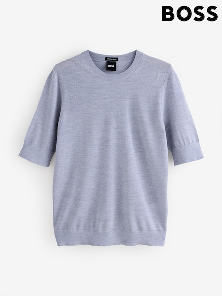 BOSS Grey Farbella Knit T-Shirt (W22724) | £139