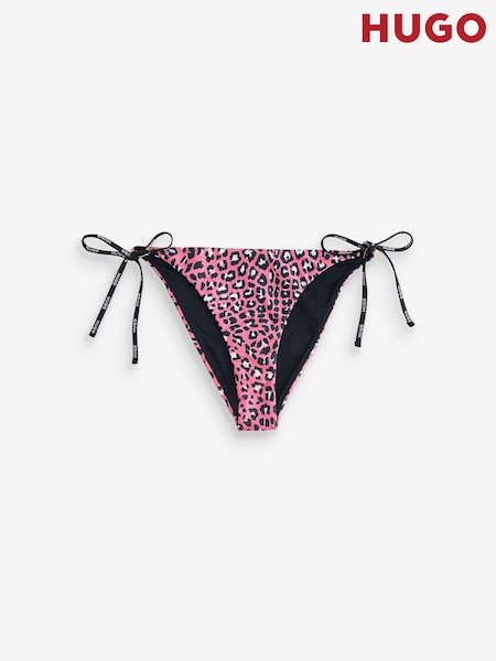 HUGO Pink Print Side Tie Bikini Bottoms (W22728) | £45