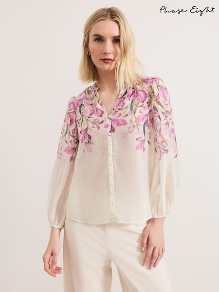 Phase Eight Pink Gisela Floral Blouse (W22760) | £99