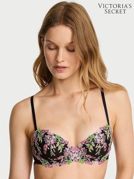 Victoria's Secret Black Lightly Lined Demi Wisteria Embroidery Bra (W22806) | £69