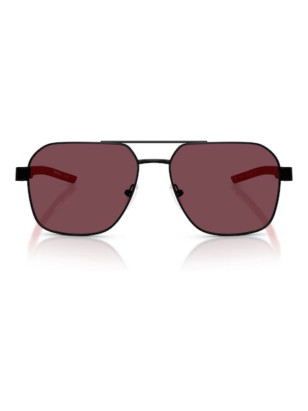 Ferrari Scuderia Square Black Sunglasses (W22815) | £173