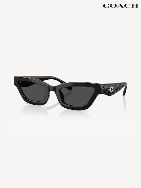 COACH Black Rectangle Sunglasses (W22825) | £124
