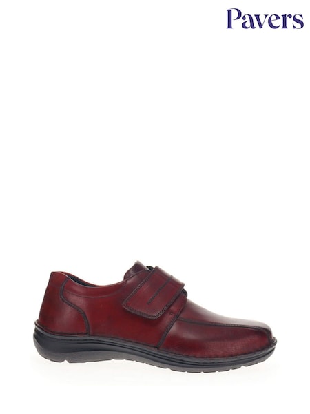 Pavers Brown Chrome Leather Touch Fasten Shoes (W22857) | £40