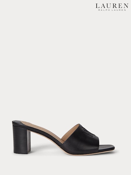 Lauren Ralph Lauren Everley Logo Leather Heel Sandals (W22910) | £159