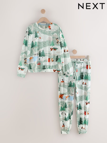 Green Christmas Hamish The Highland Cow Long Sleeve Pyjamas (W23018) | £26