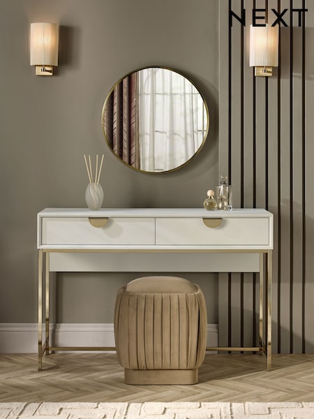 Light Grey Shagreen Effect Console Dressing Table (W23053) | £350