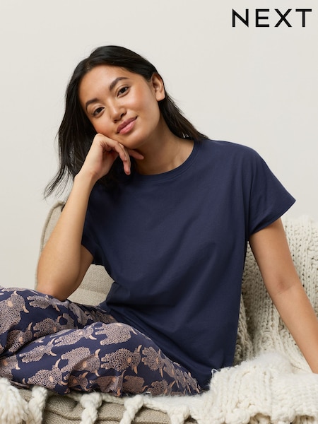 Navy Hamish The Highland Cow Short Sleeve Pyjamas (W23066) | £16