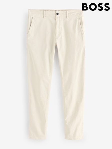 BOSS Cream Slim Fit Chino Trousers (W23089) | £119