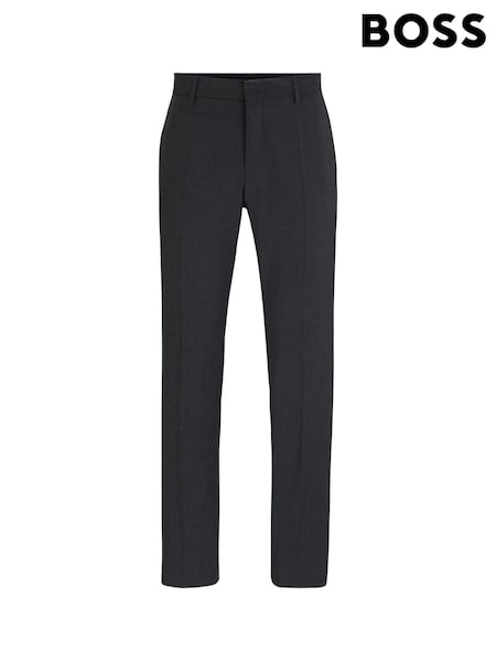 BOSS Grey Slim-Fit Genius Suit Trousers (W23103) | £139